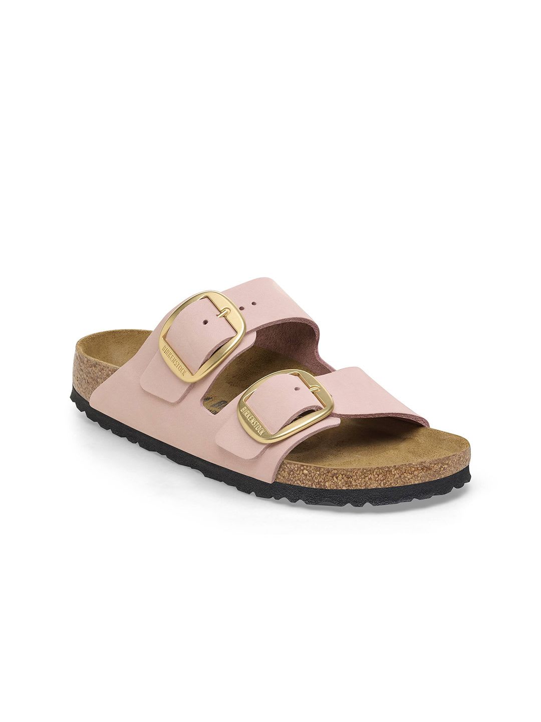 Birkenstock Narrow Width Arizona Leather Open Toe Flats With Buckle Detail - default view