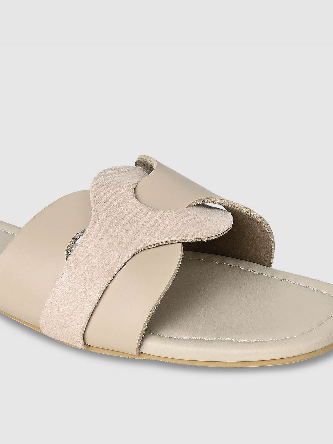 CAI Women Beige Open Toe Flats - right view