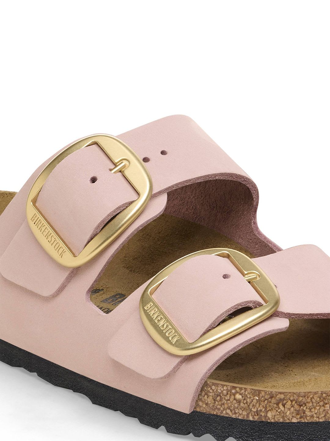 Birkenstock Narrow Width Arizona Leather Open Toe Flats With Buckle Detail - right view