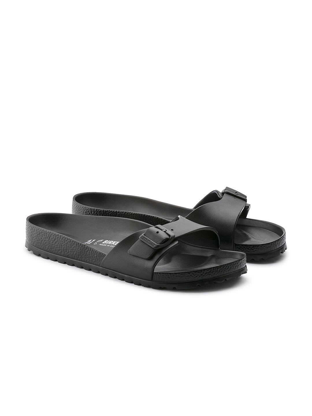 Birkenstock Women Black Solid Lightweight Waterproof Madrid Eva Open Toe Narrow Width Flat - right view