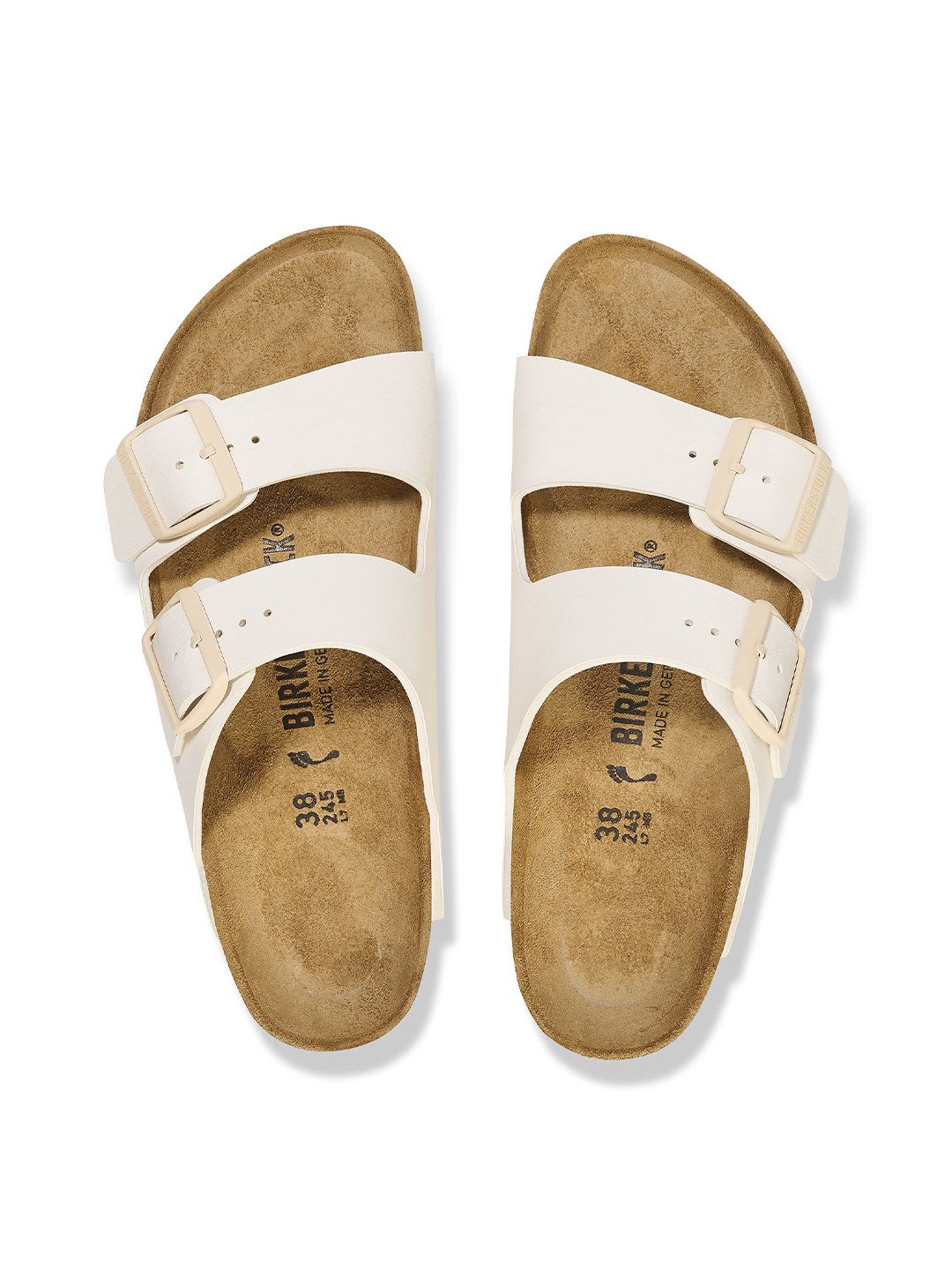 Birkenstock Narrow Width Arizona Open Toe Flats With Buckle Detail - left view