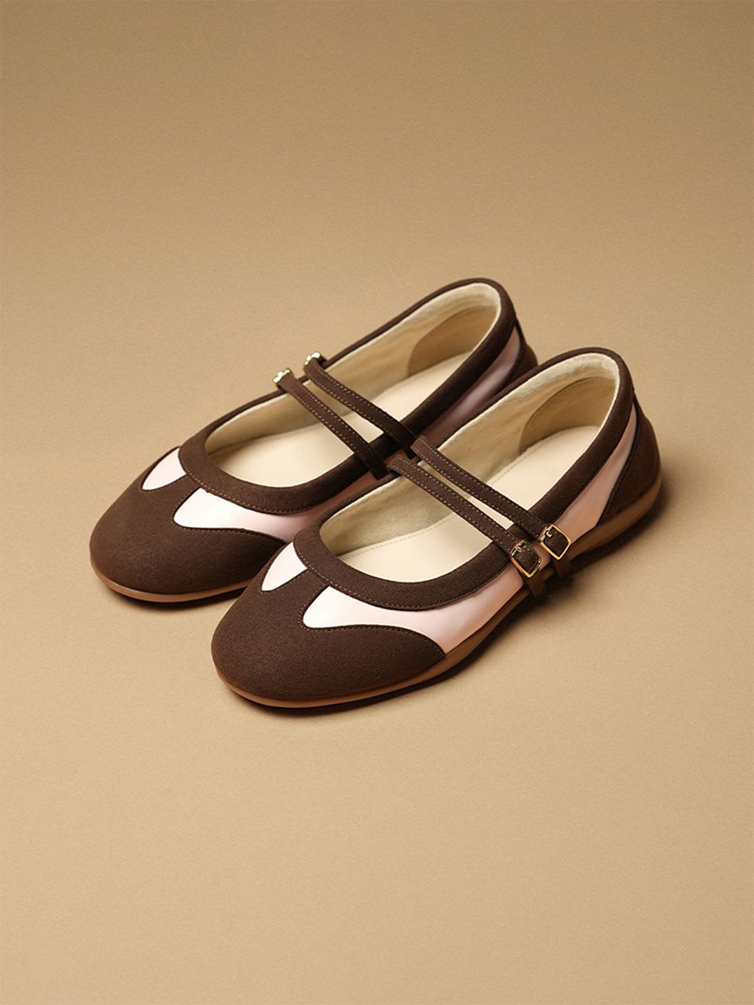 Theater Women Yuki Pink Double Strap Mary Jane Flats - default view