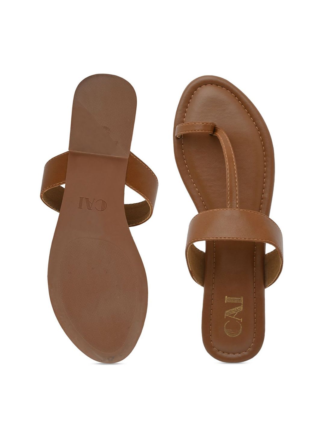 CAI Tan Thong Strap Flats - left view