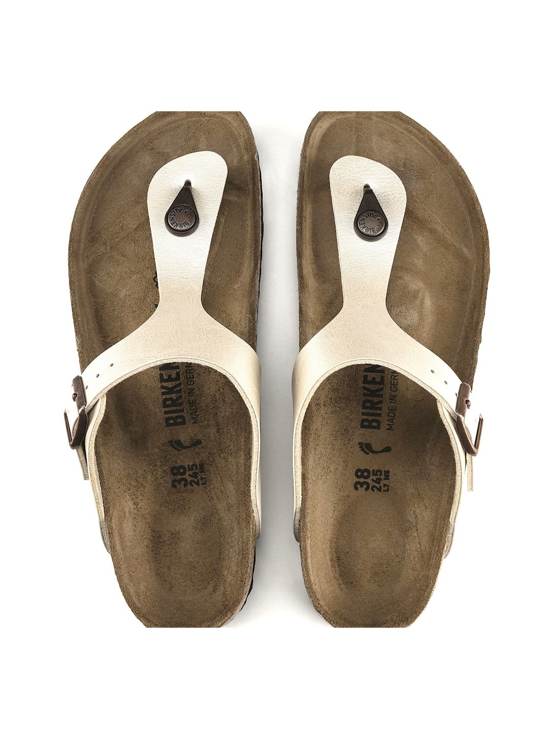 Birkenstock Gizeh Graceful Pearl White Regular Width Birko-Flor Thong Sandals - right view