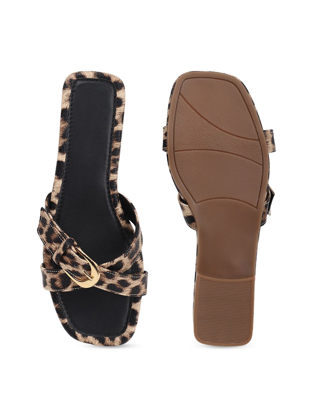 AVIVASTYLE Women Printed Open Toe Flats - left view