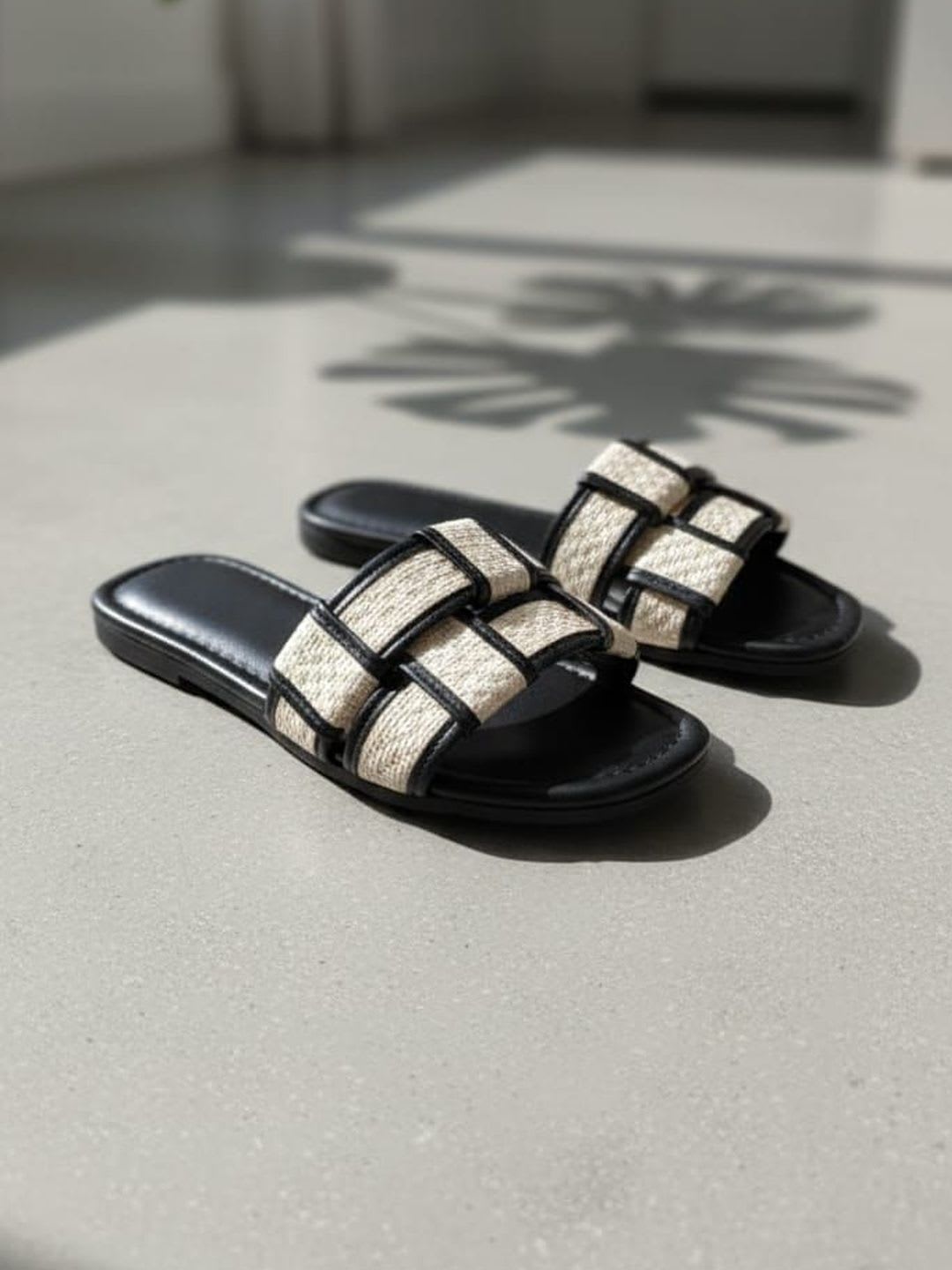 ADIVER Women Open Toe Flats with Bows - default view