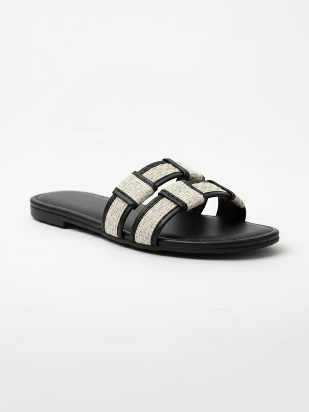 ADIVER Women Open Toe Flats with Bows - back view