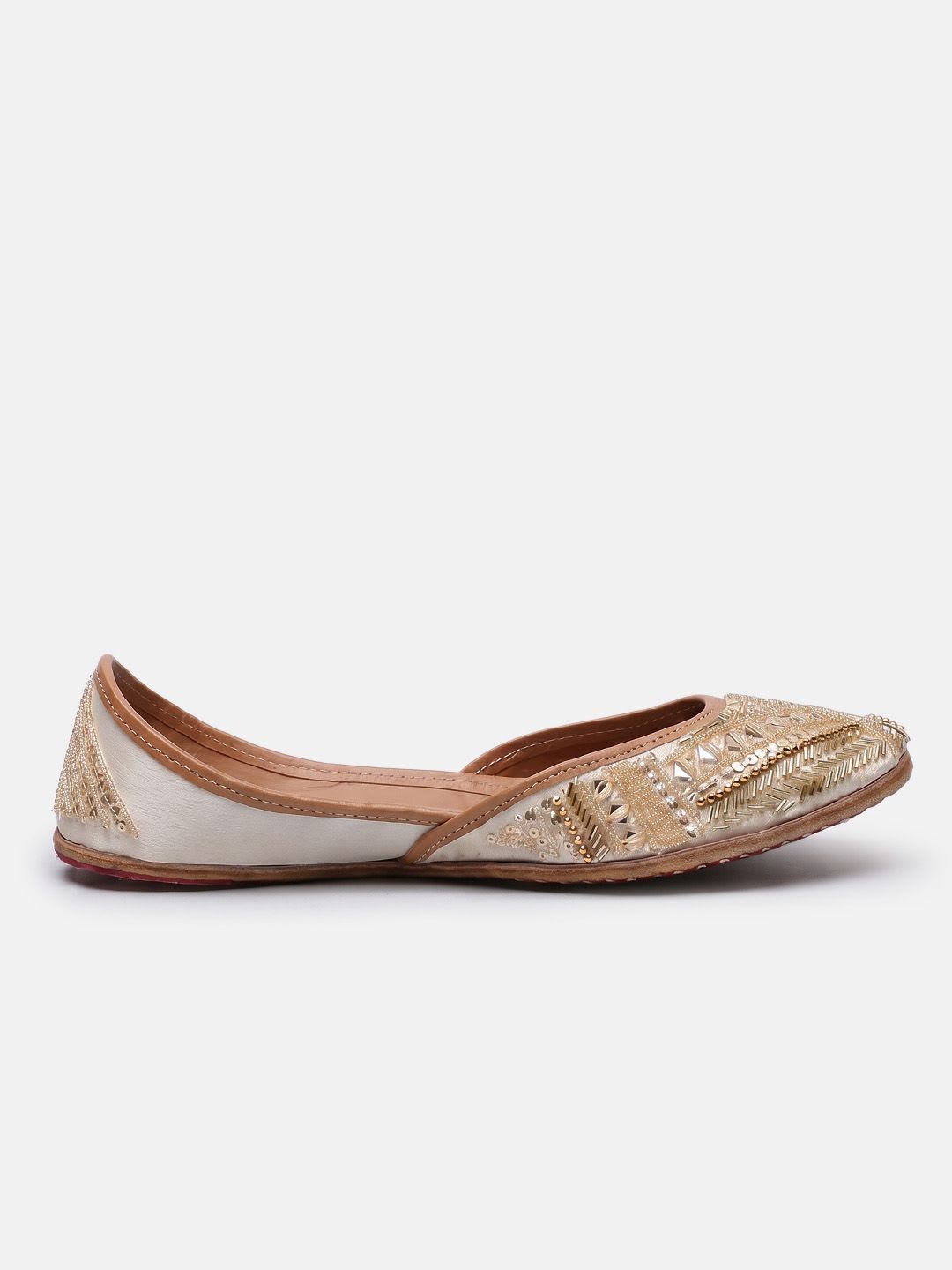 House of Pataudi Women Ethnic Embellished Mojaris Flats - back view