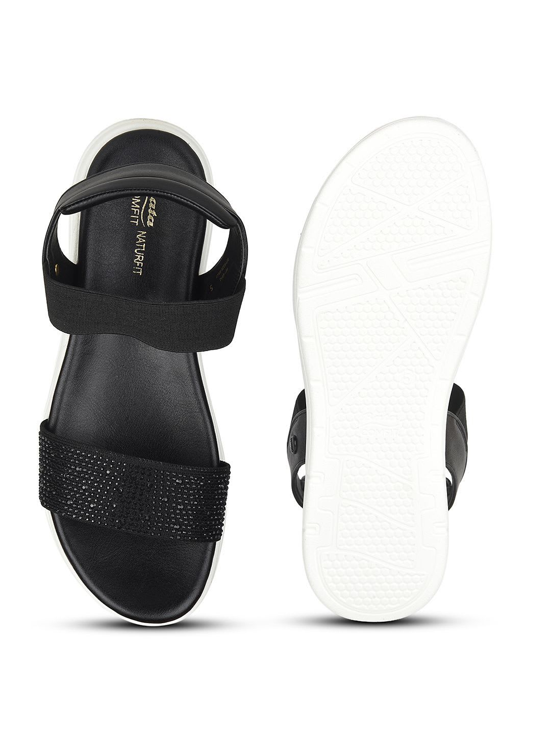 Bata comfit Women Solid Open Toe Flats - left view