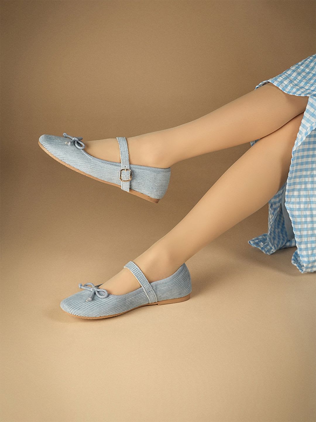 Theater Women Dorothy Blue Corduroy Mary Jane Flats - default view
