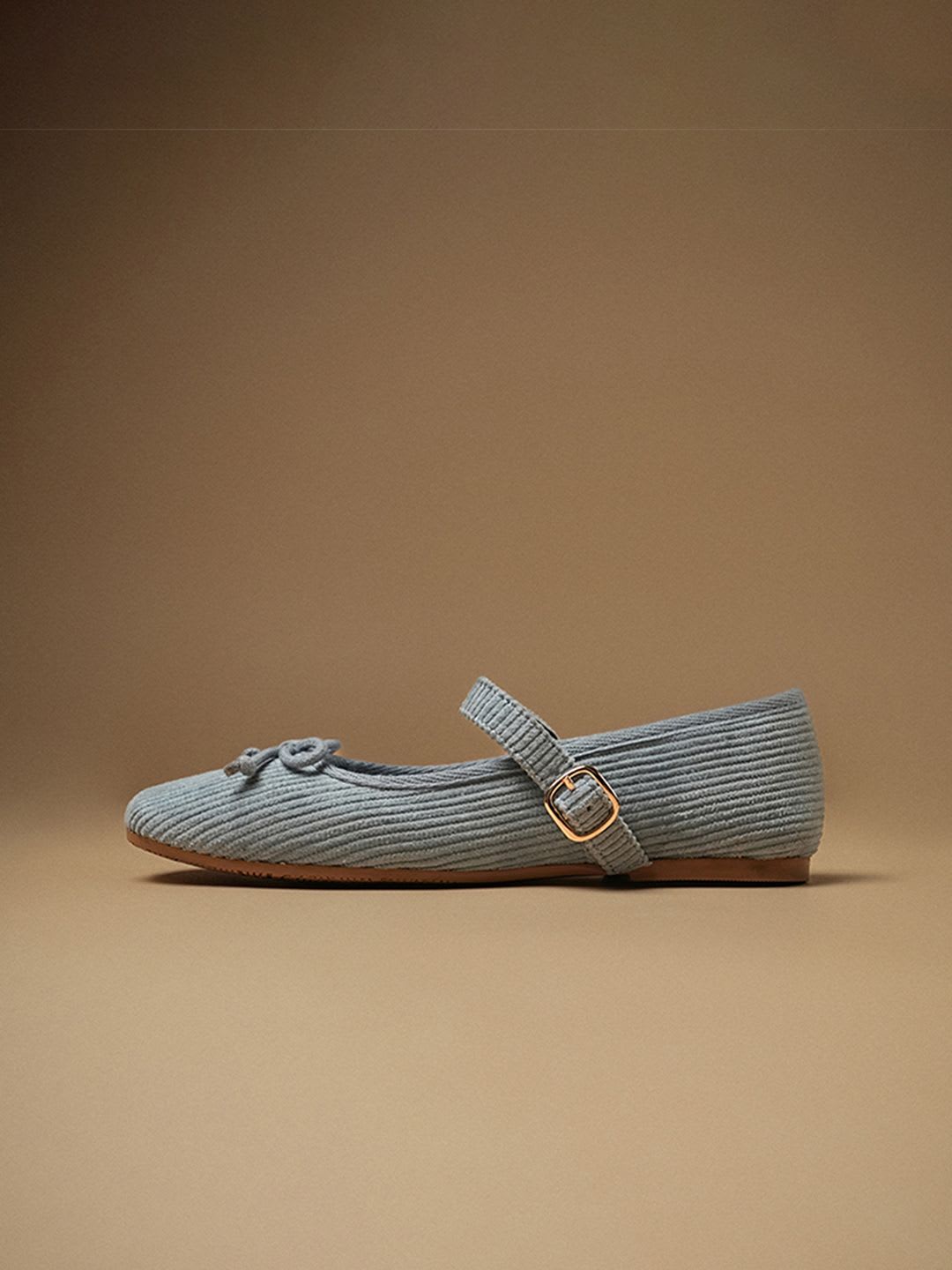 Theater Women Dorothy Blue Corduroy Mary Jane Flats - left view