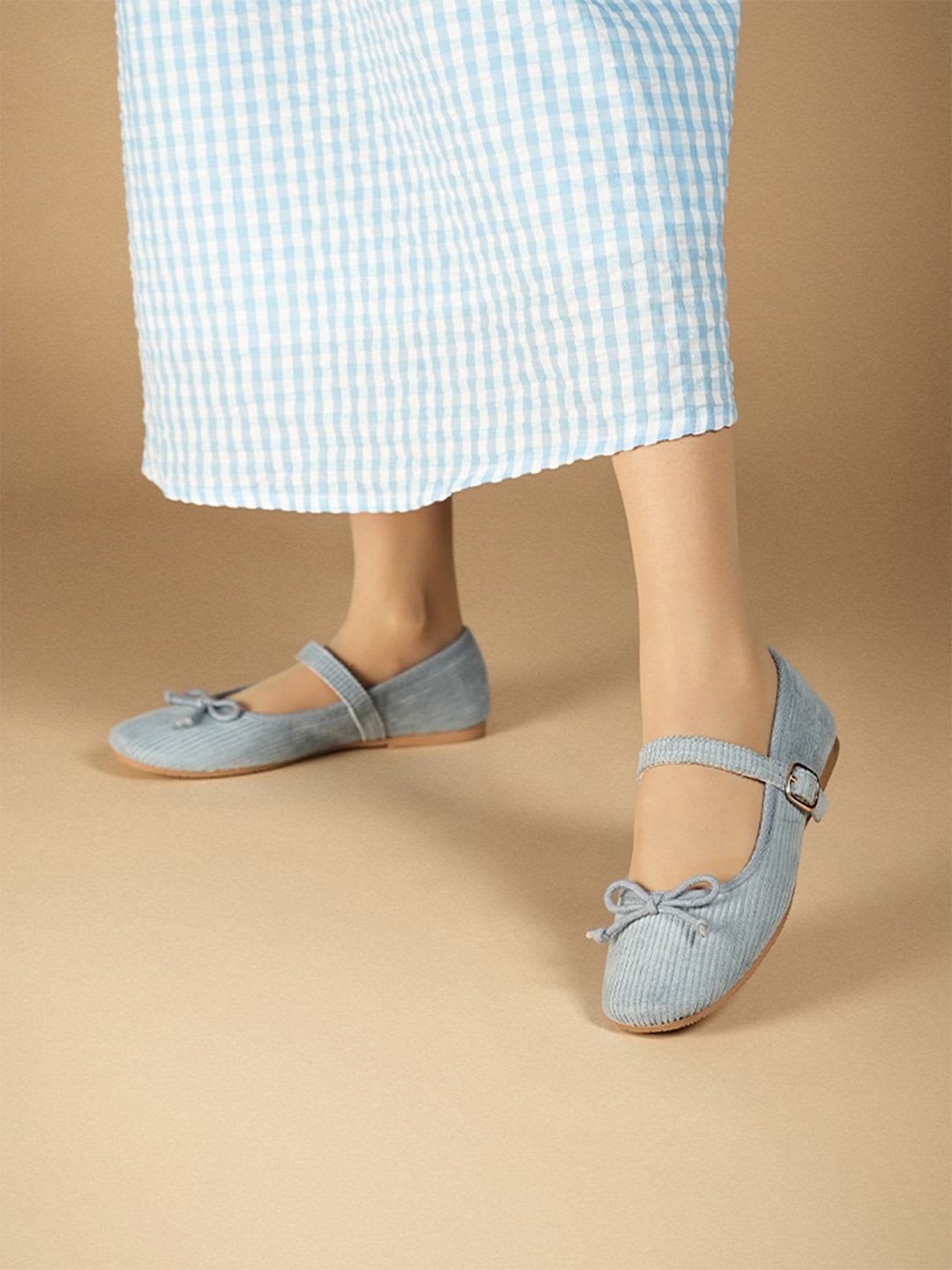 Theater Women Dorothy Blue Corduroy Mary Jane Flats - right view