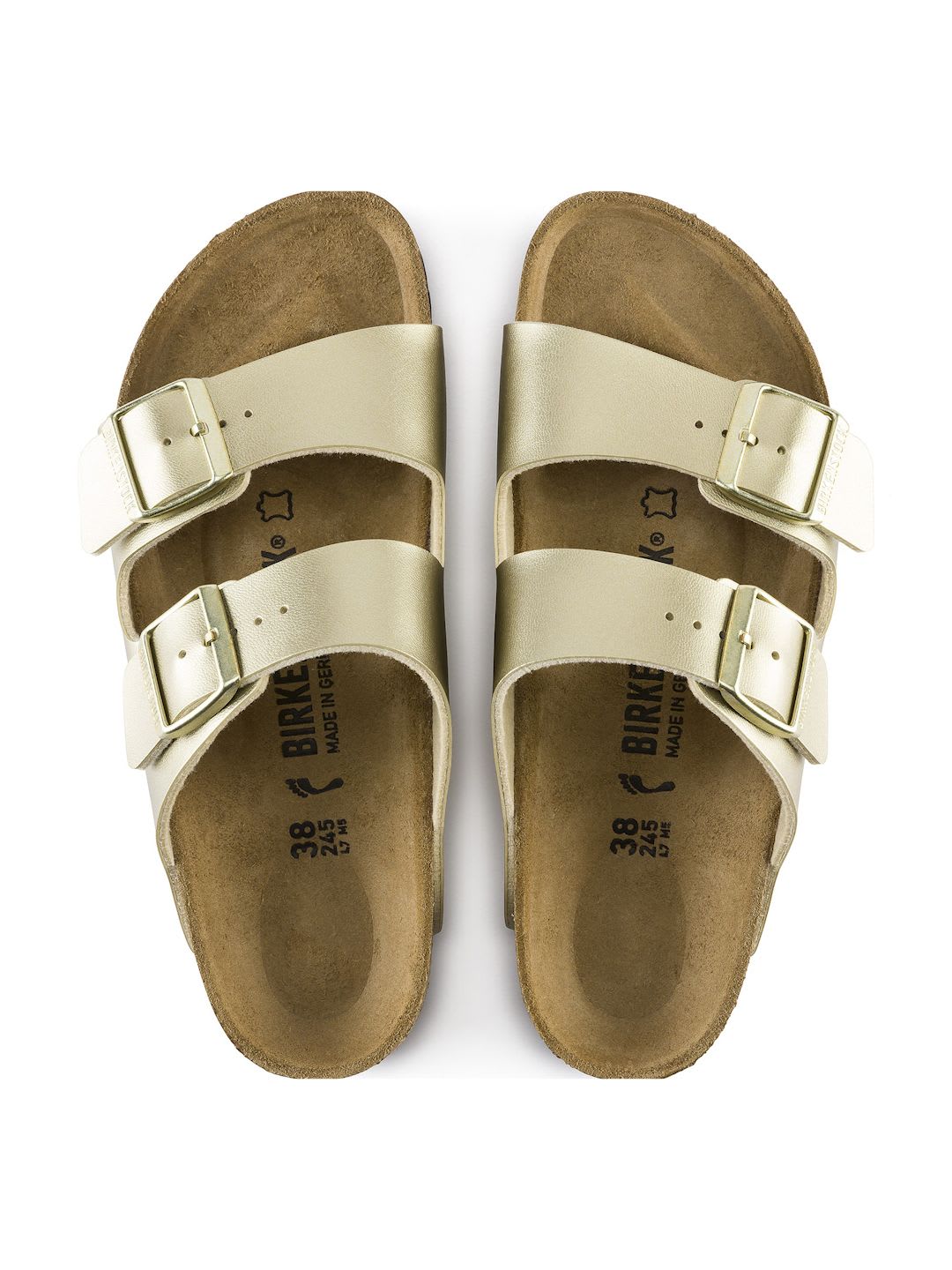 Birkenstock Arizona Gold Narrow Width Birko-Flor Two-Strap Sandals - right view