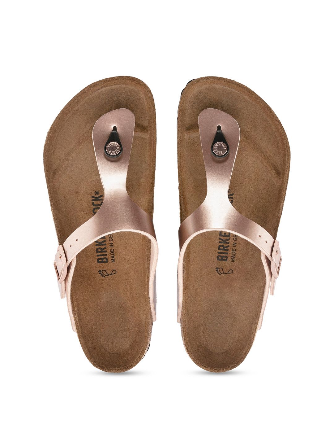 Birkenstock Gizeh Copper Regular Width Birko-Flor Thong Sandals - back view