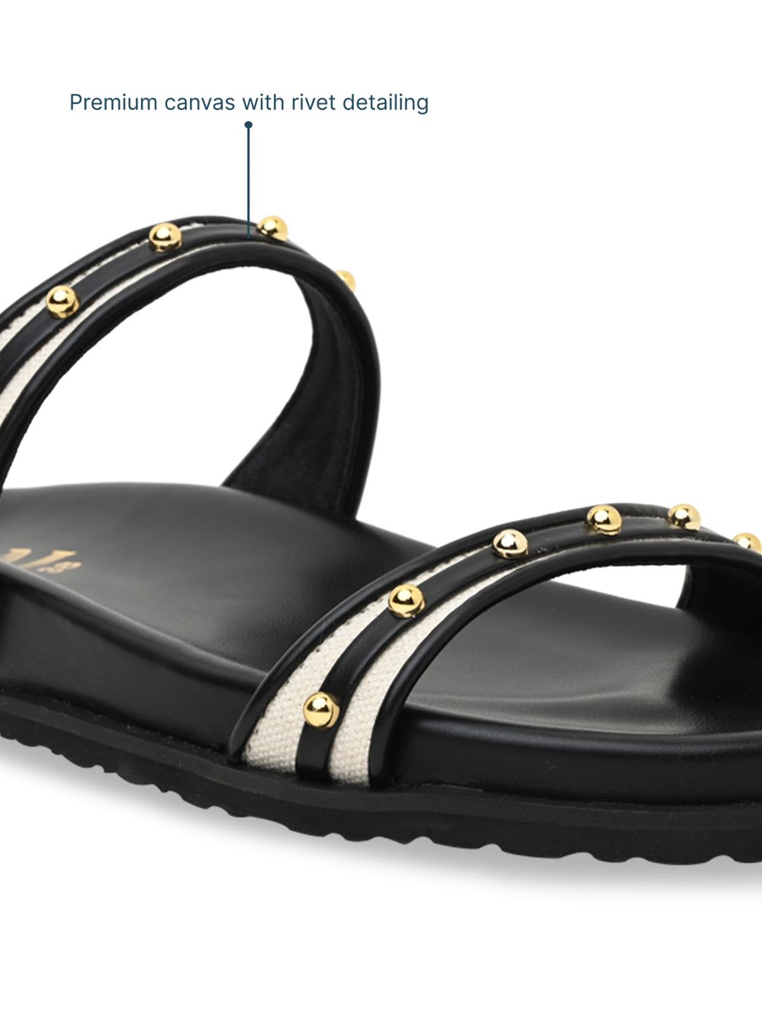 CAI Rivet Canvas Black Slider - left view
