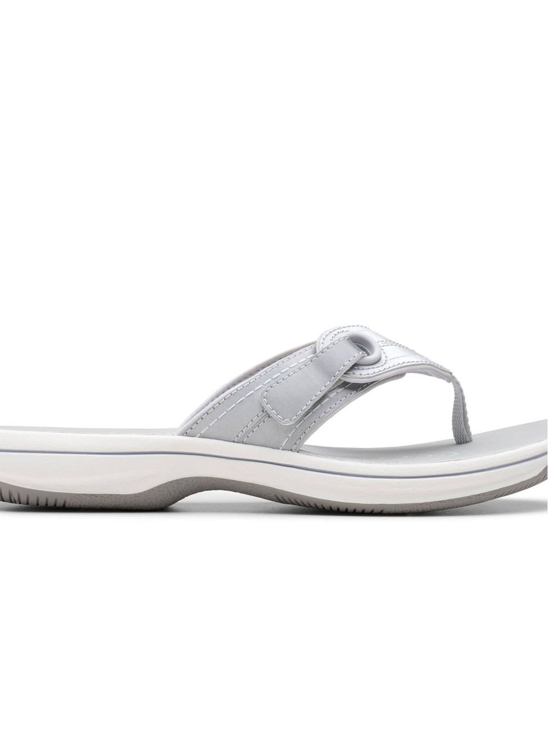 Clarks Women Suede T-Strap Flats - back view