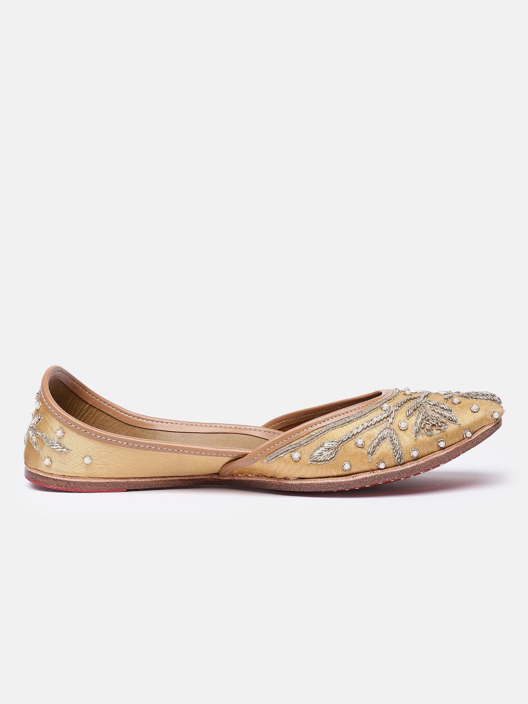 House of Pataudi Women Embellished Mojari Flats - back view