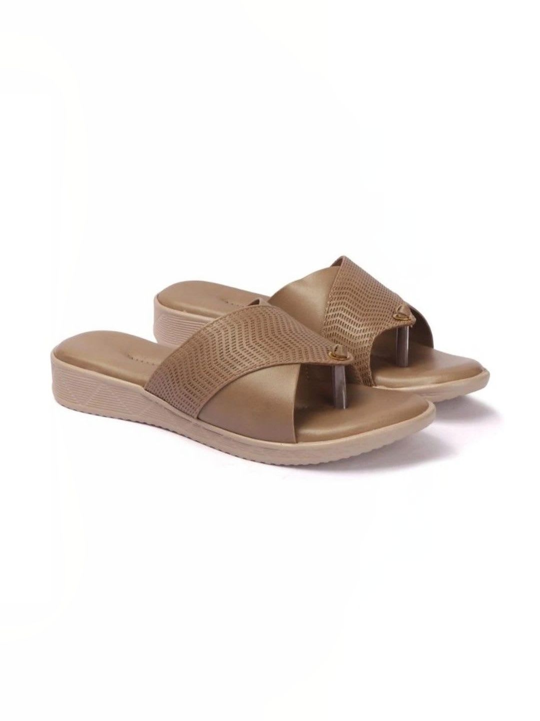 HUNYZA FOOTWEAR Women Textured Open Toe Flats - left view