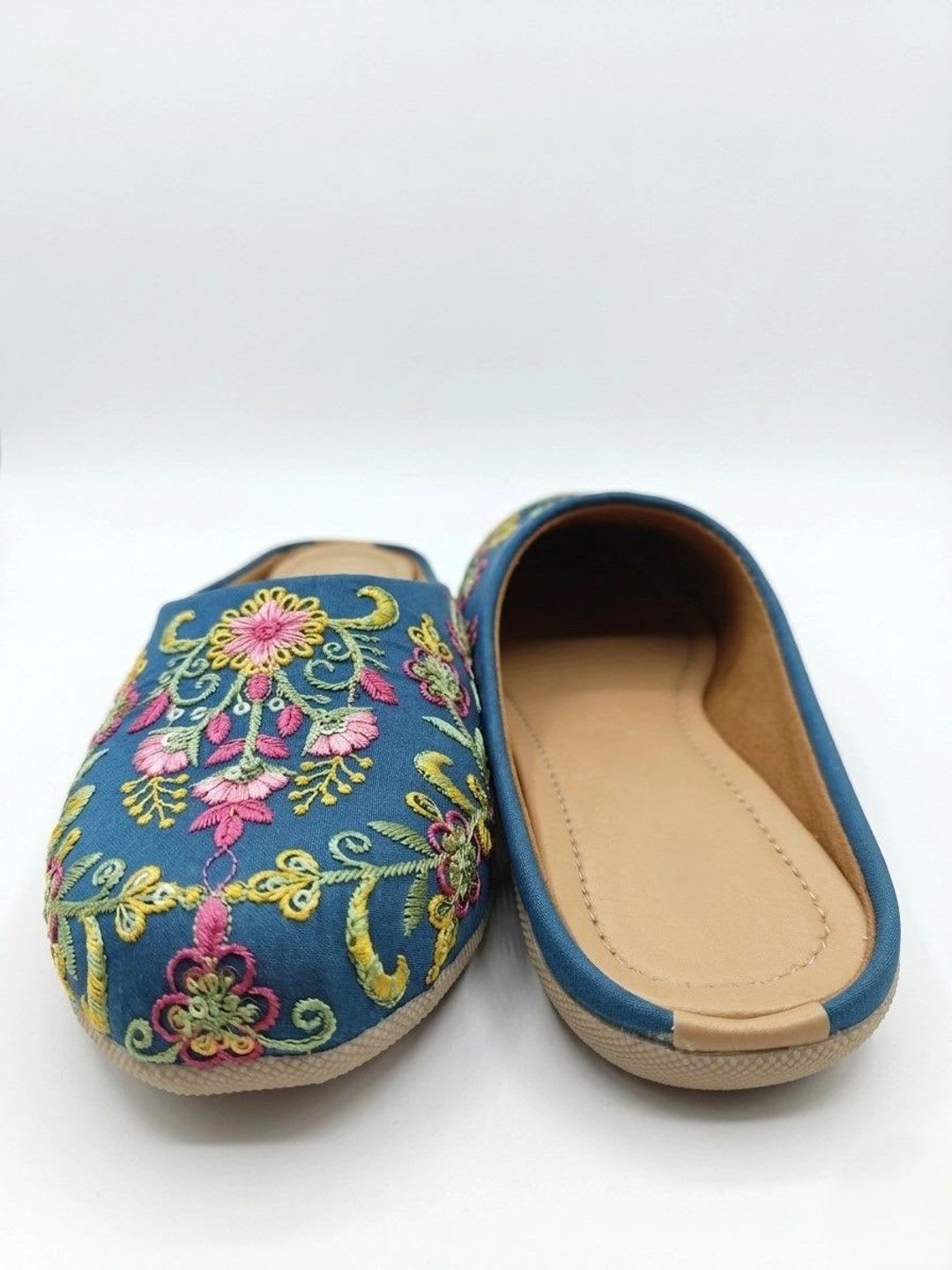 Sangria Women Embellished Ethnic Mules with Embroidered Flats - left view