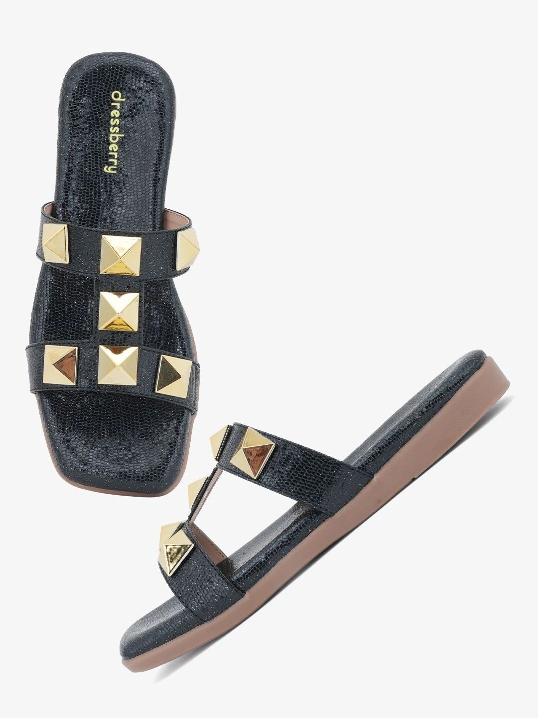 DressBerry Women Textured Open Toe Flats - right view