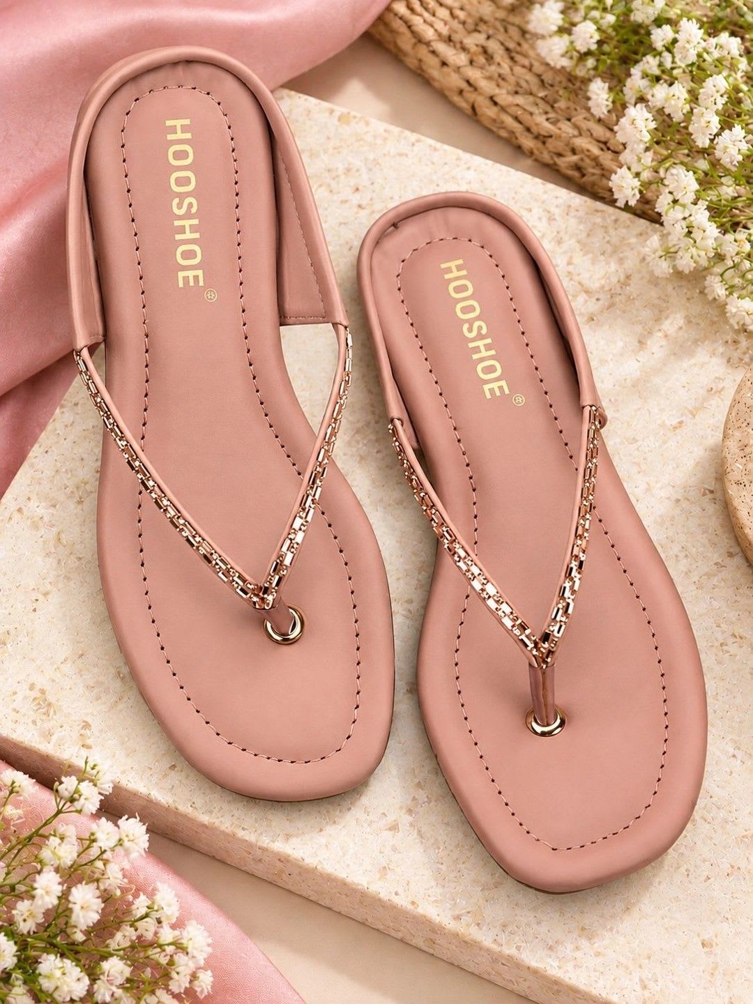 hooshoe Women Embellished Open Toe Flats - default view