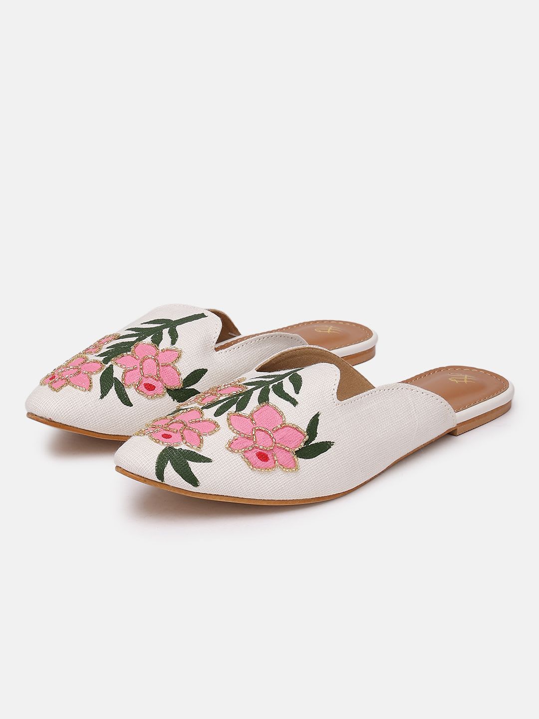 House of Pataudi Women Embellished Mules Flats - default view