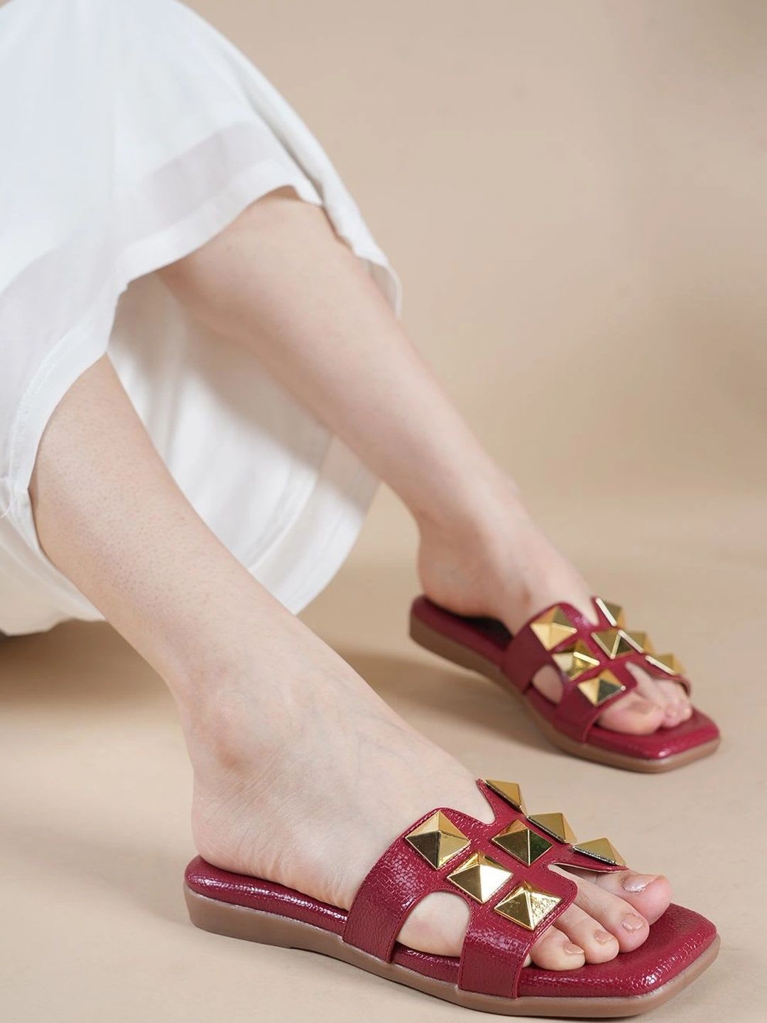 DressBerry Women Textured Open Toe Flats - default view