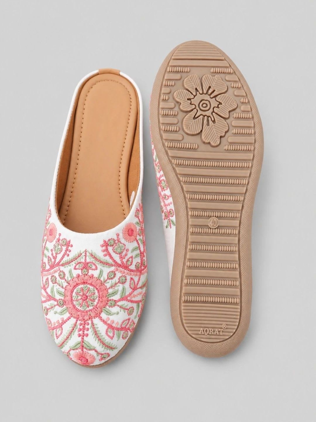 Sangria Women Embellished Ethnic Mules with Embroidered Flats - right view