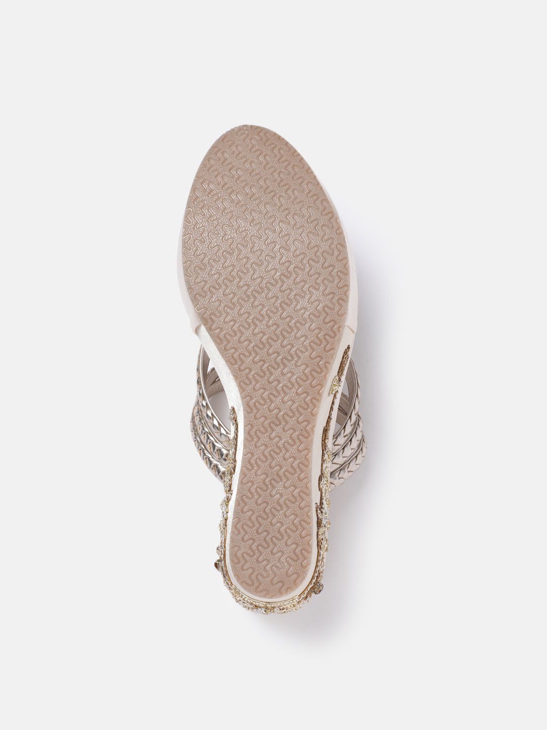 House of Pataudi Embellished Ethnic Wedge Heels - right view