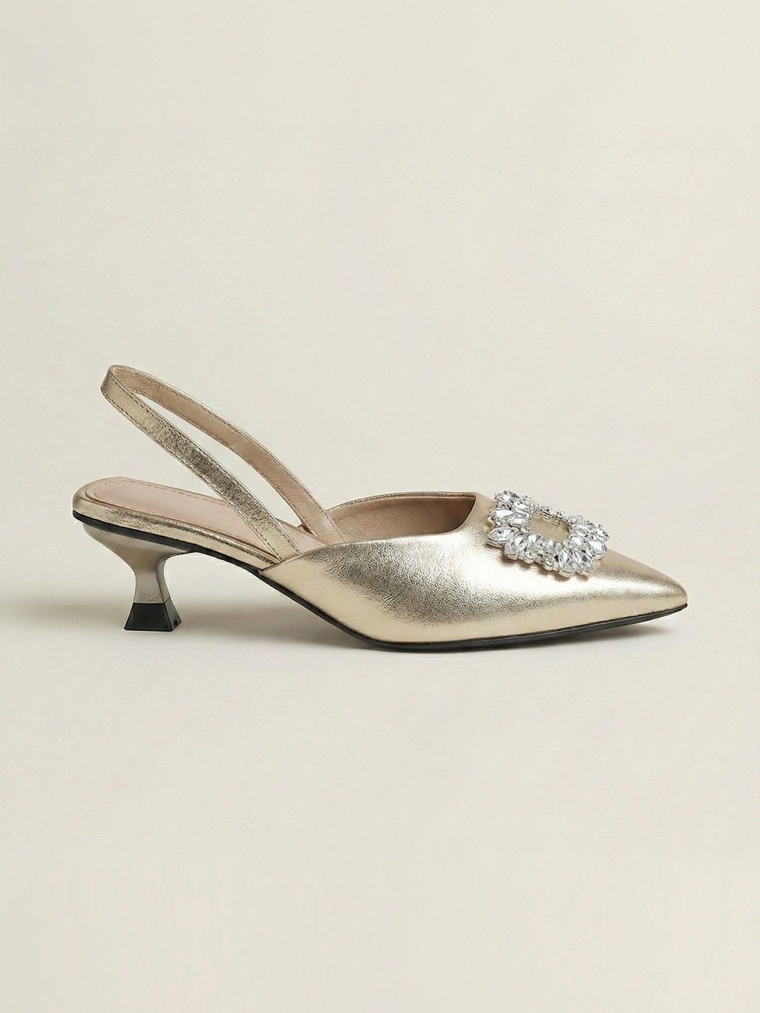 AVIVASTYLE Suede Western - Embellished Kitten Pumps - left view