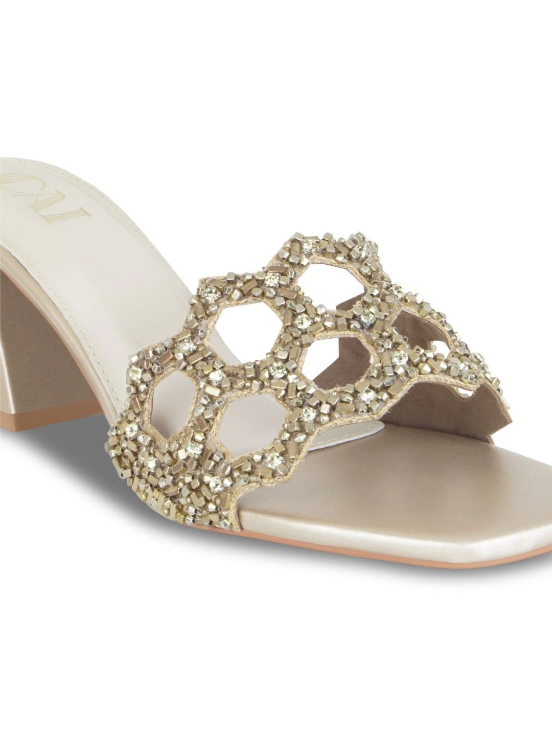 CAI Mosaic Gold Heels - back view