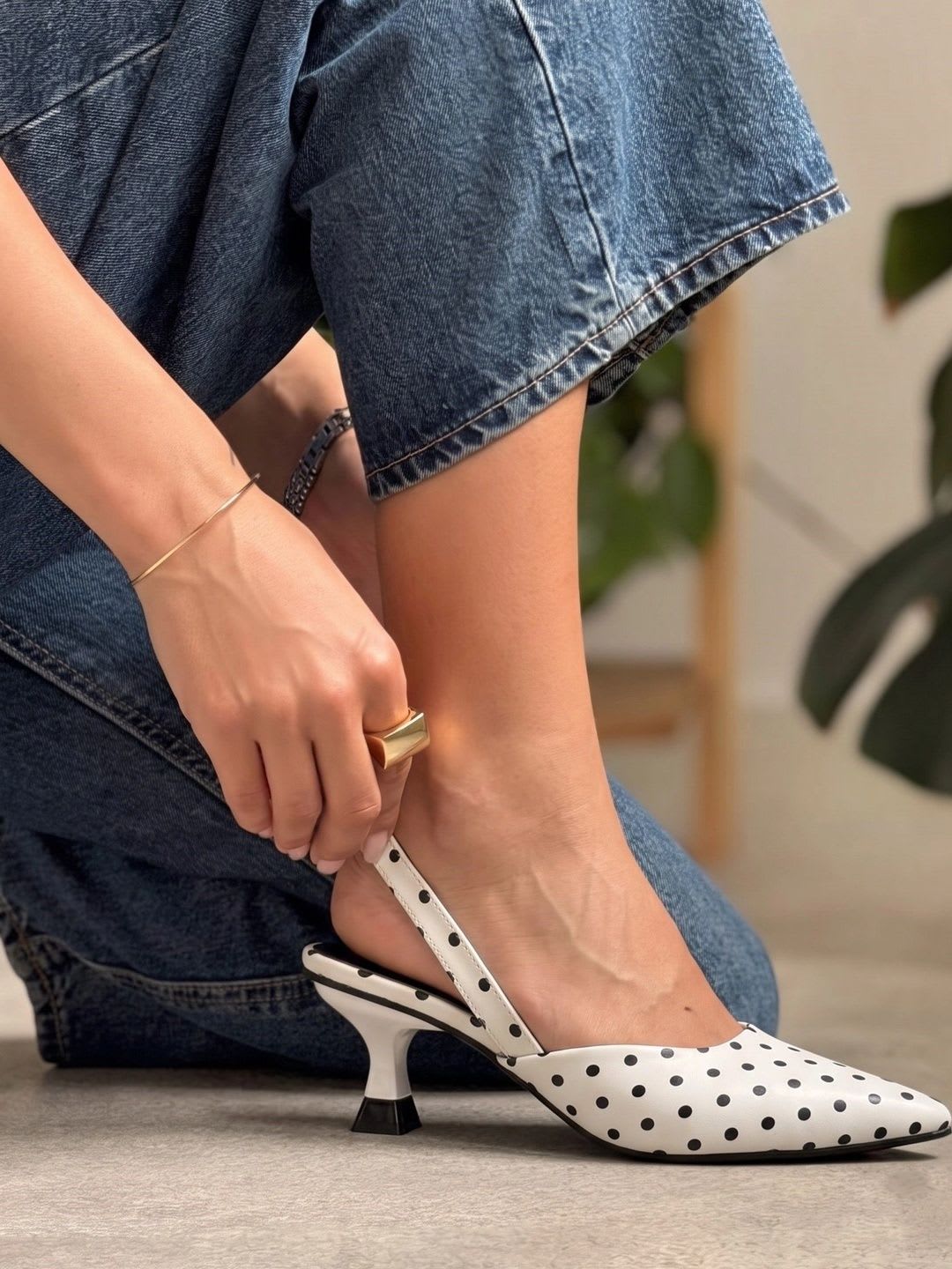 Austine Women Printed Suede Kitten Pumps - left view