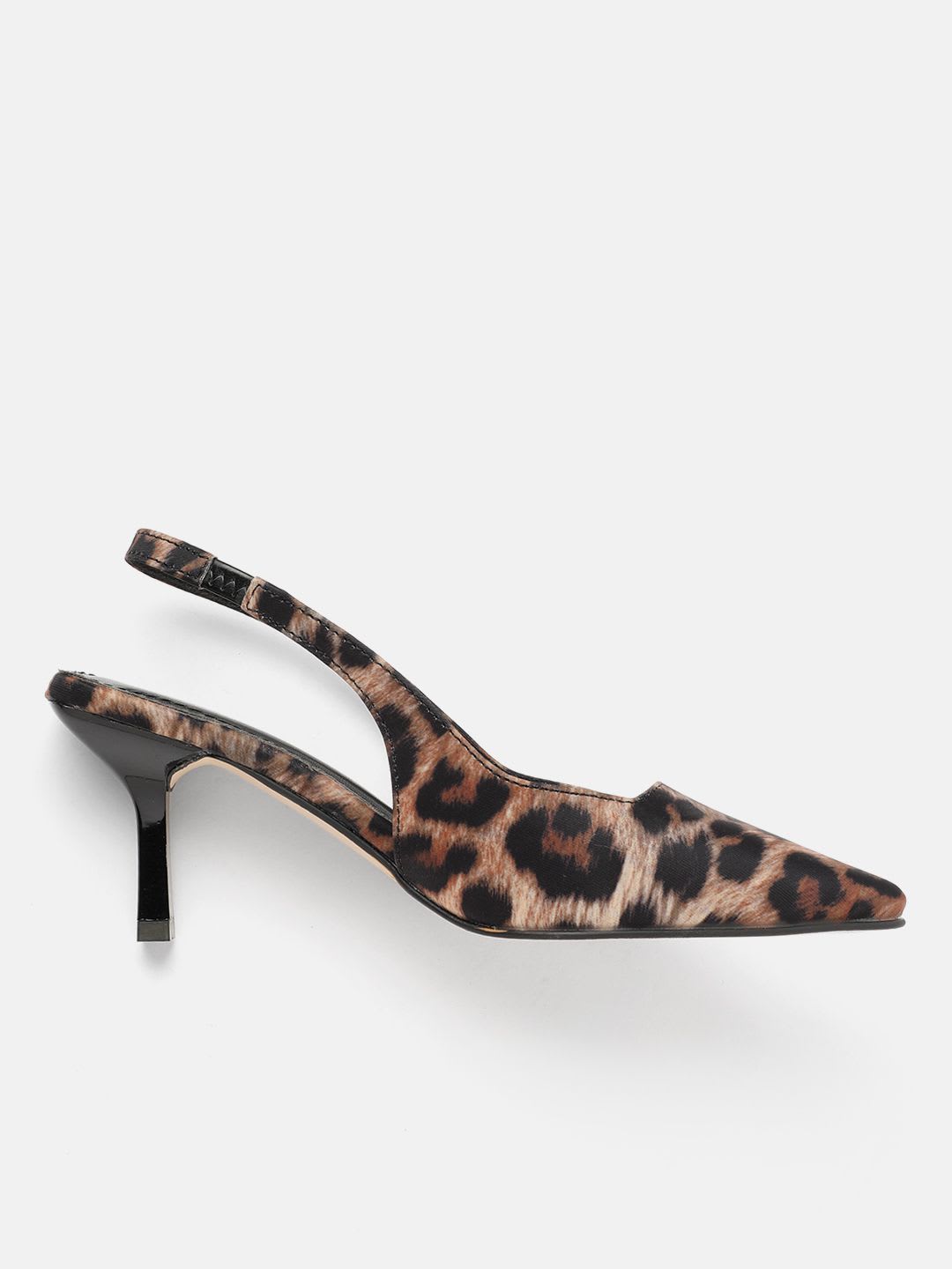 AXIUM Animal Skin Printed Slim Heeled Pumps with Slingback - back view