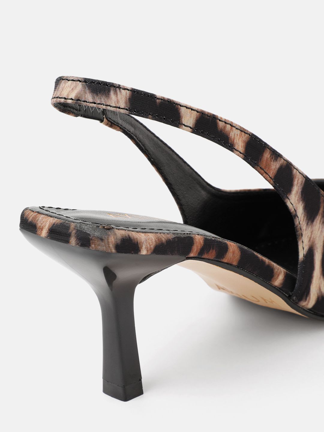 AXIUM Animal Skin Printed Slim Heeled Pumps with Slingback - left view