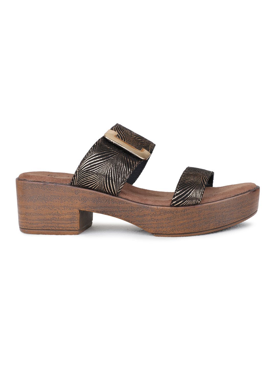 Inc 5 Textured Suede Block Sandals with Buckles - right view