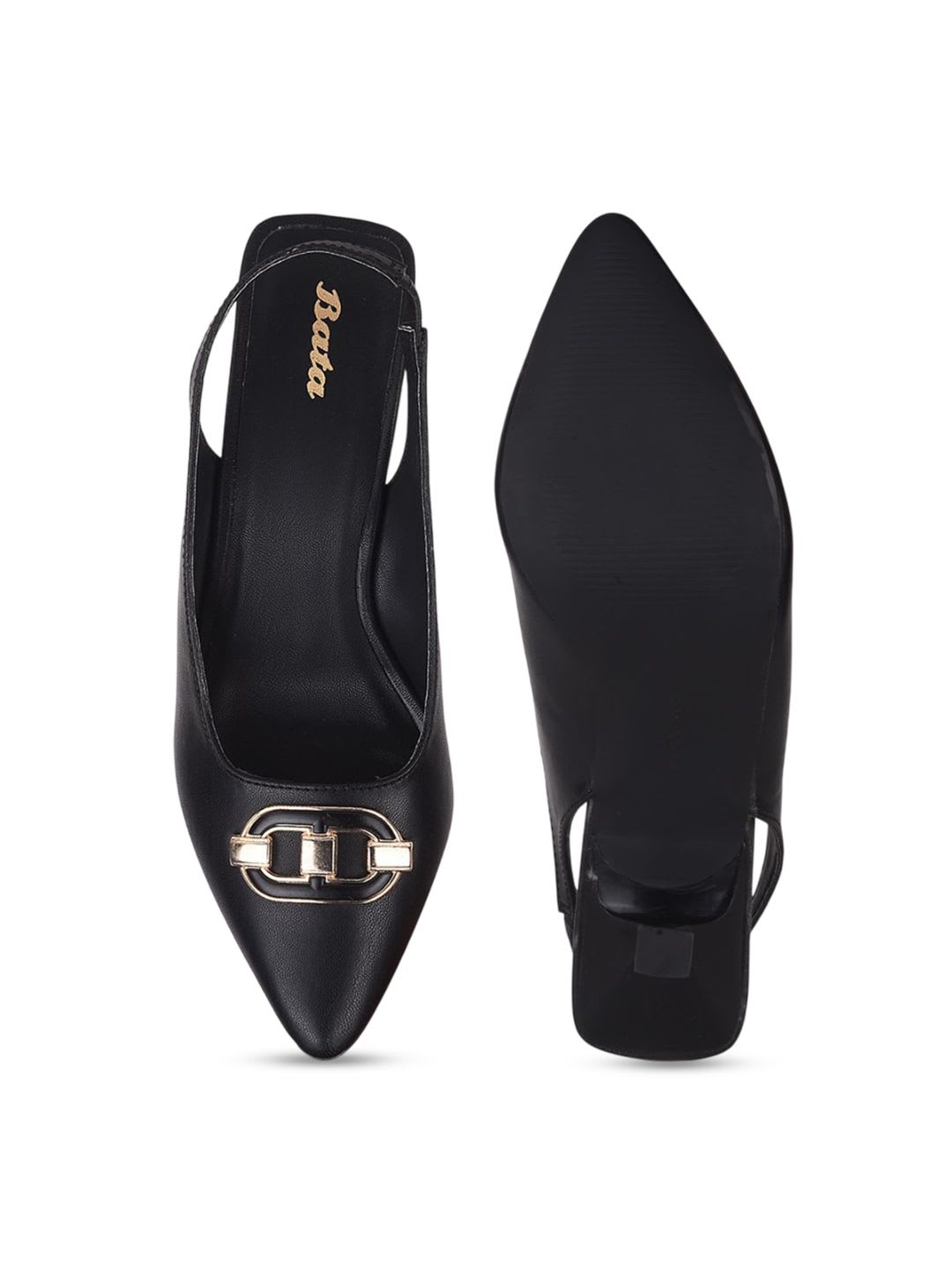 Bata Women Kitten Heel Mules - left view