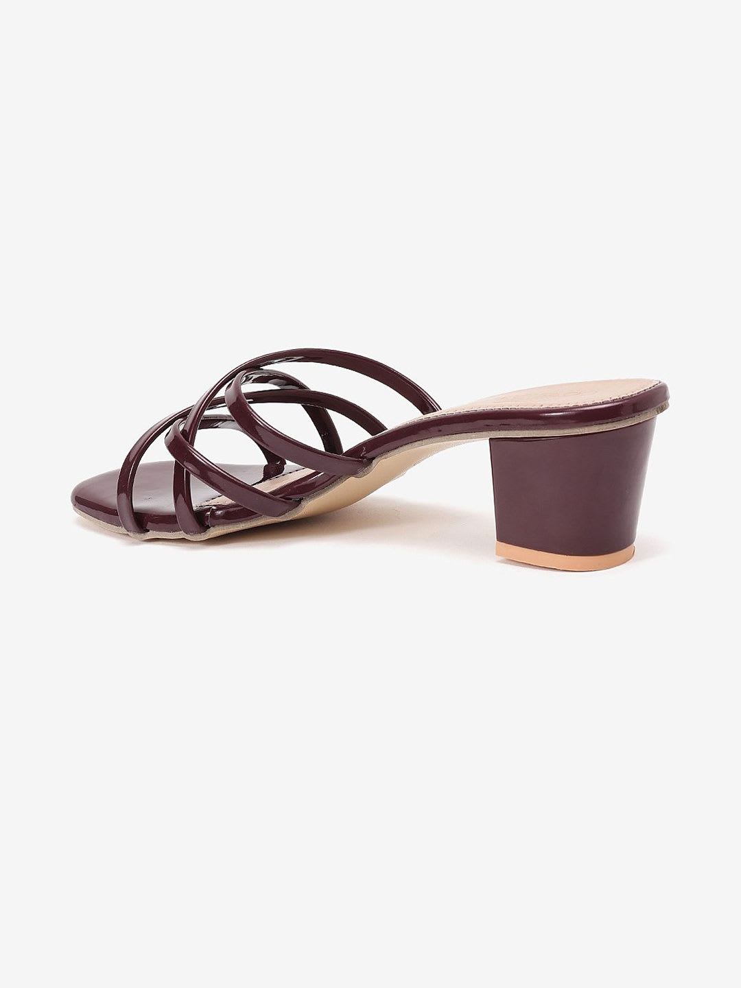 CORSICA Striped Party Block Sandals - back view