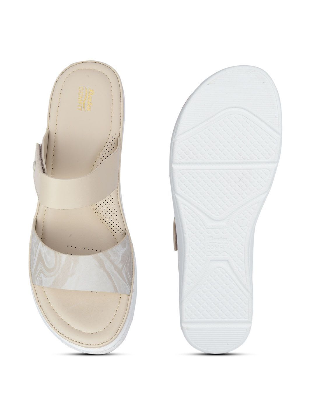 Bata comfit Textured Wedge Sandals - left view