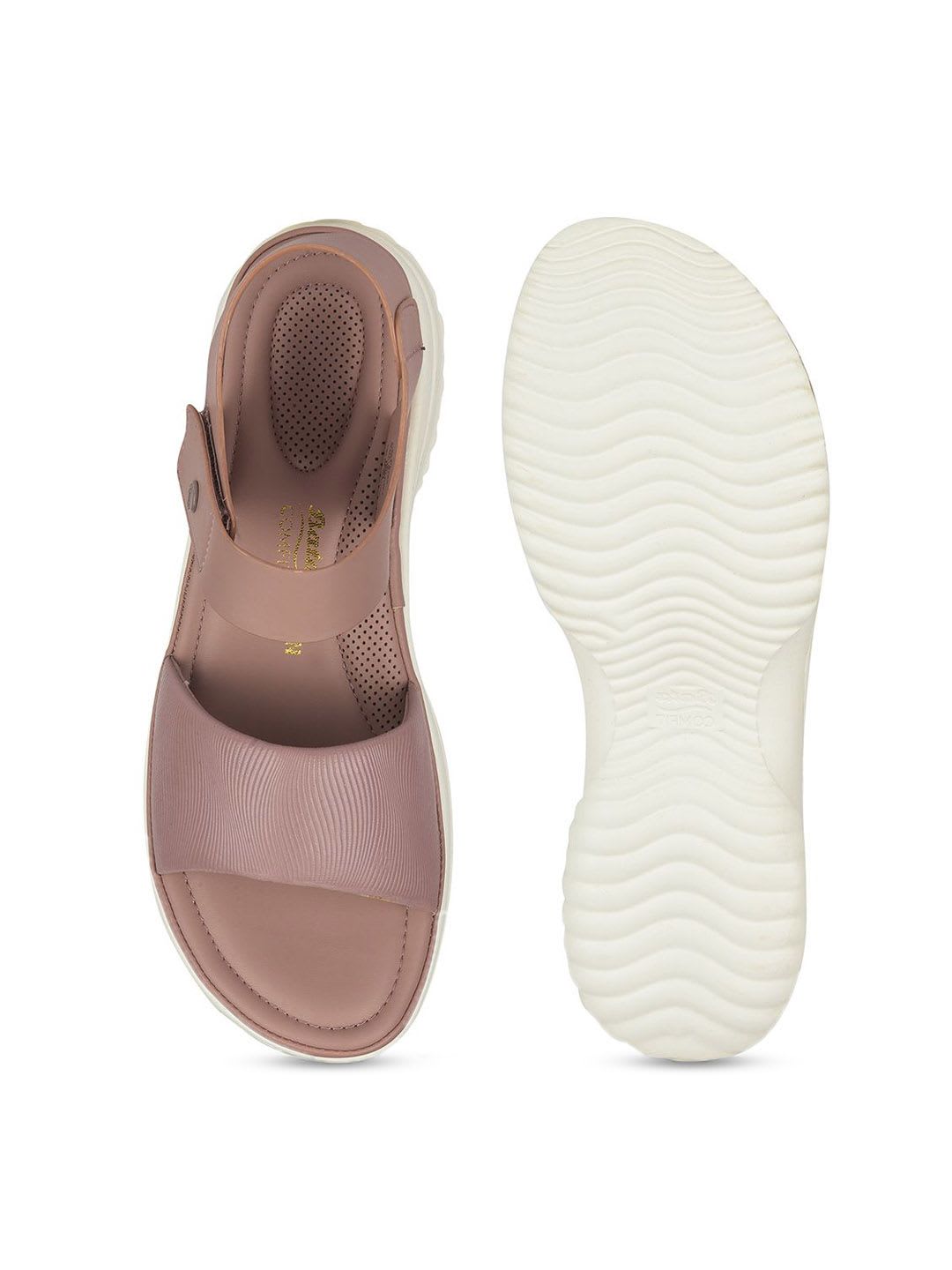 Bata comfit Women Textured Open Toe Platform Heels Sandals - left view