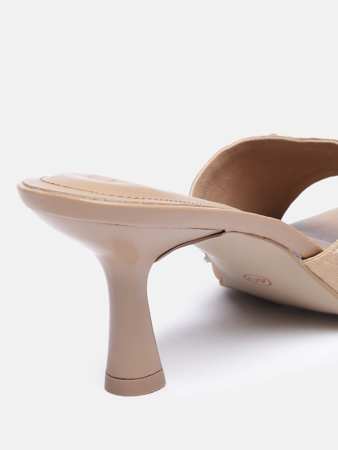 House of Pataudi Embellished Slim Heeled Mules - left view