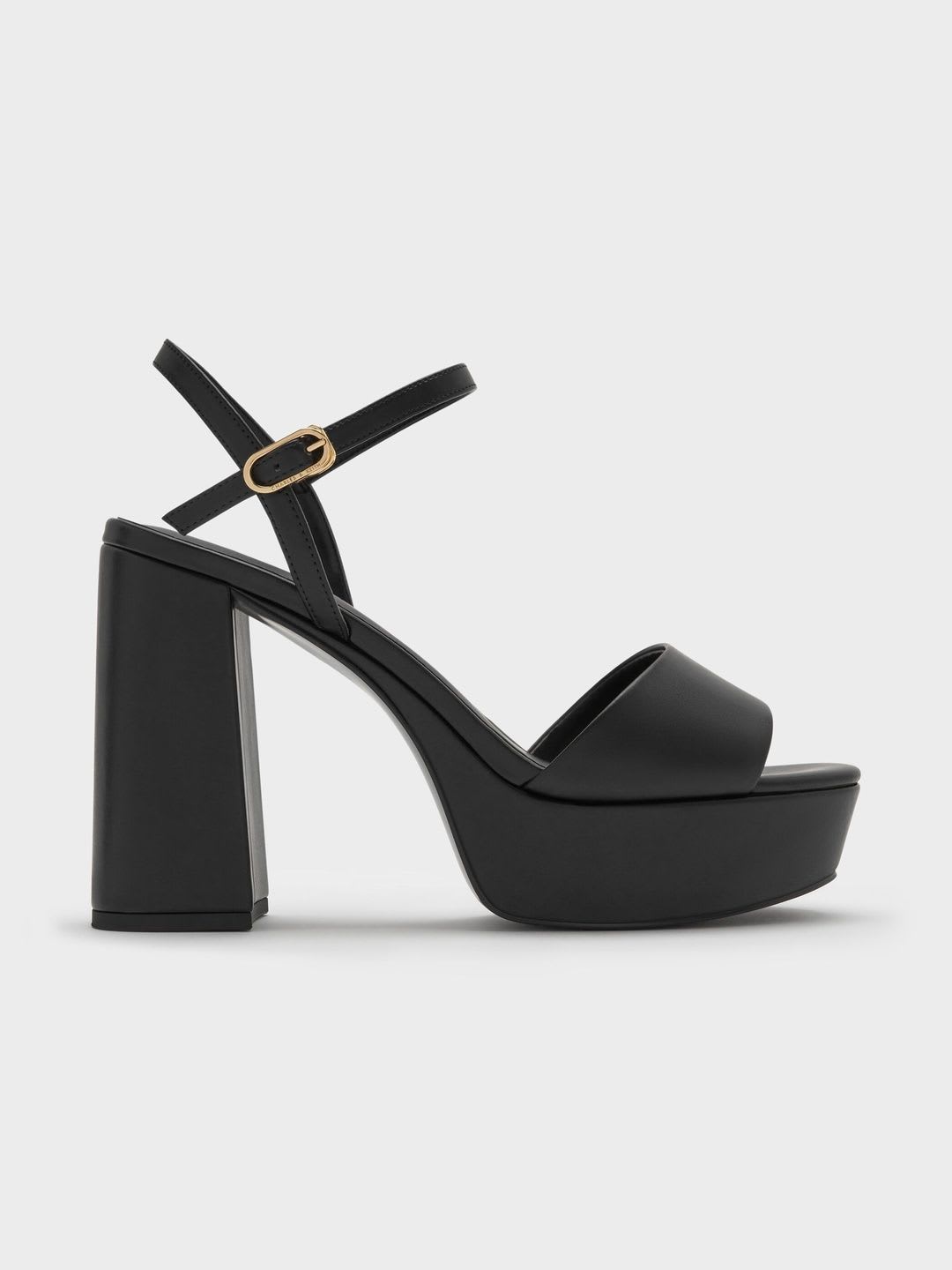 Charles & Keith Faux Suede Block-Heel Platform Sandals - right view