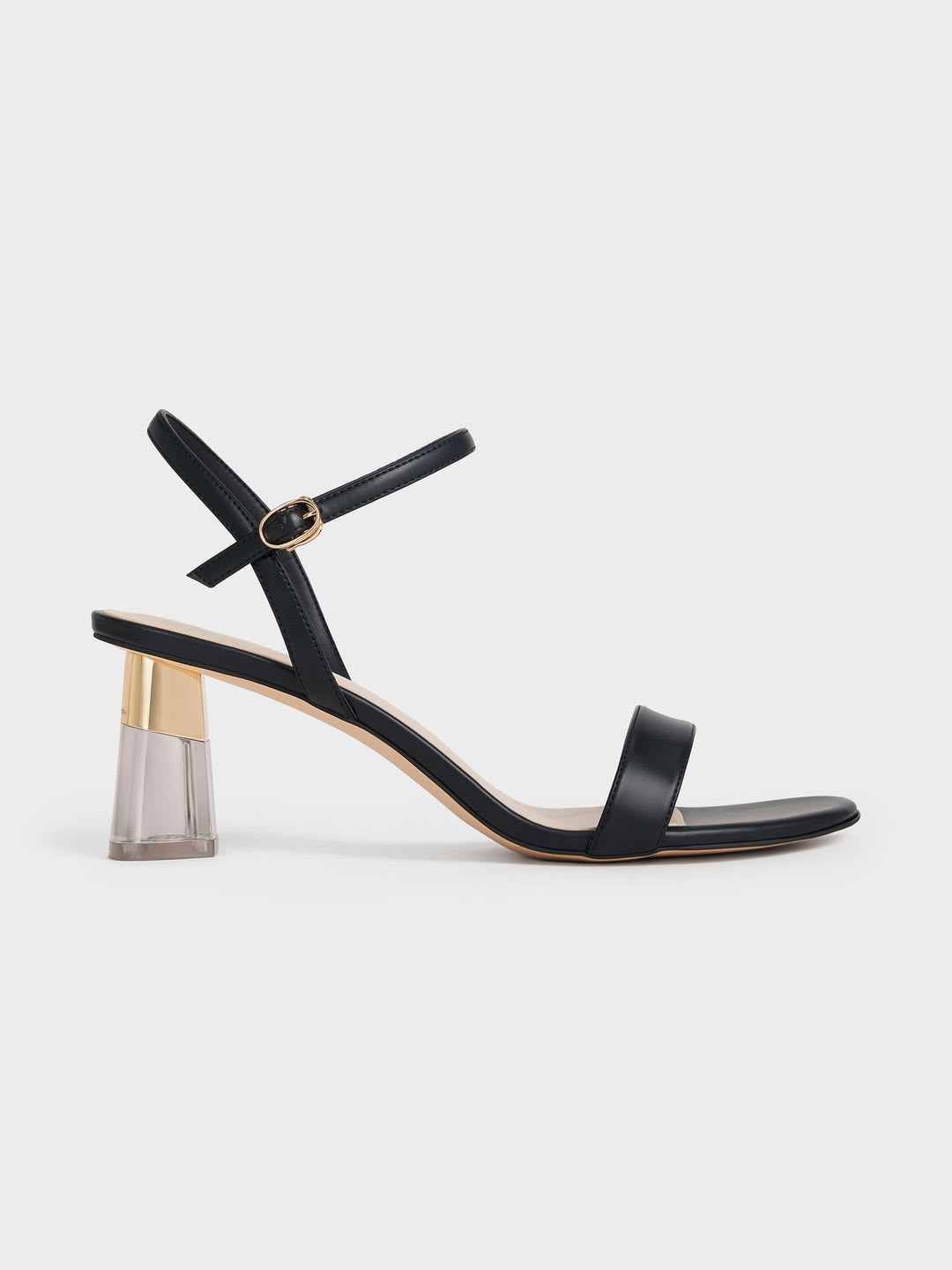 Charles & Keith Oleana Clear Trapeze Heel Sandals - right view