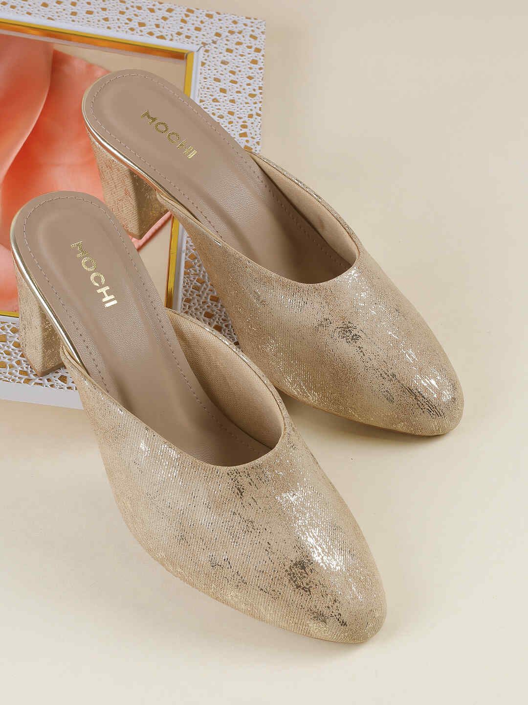 Mochi Women Embellished Block Heel Pumps - default view