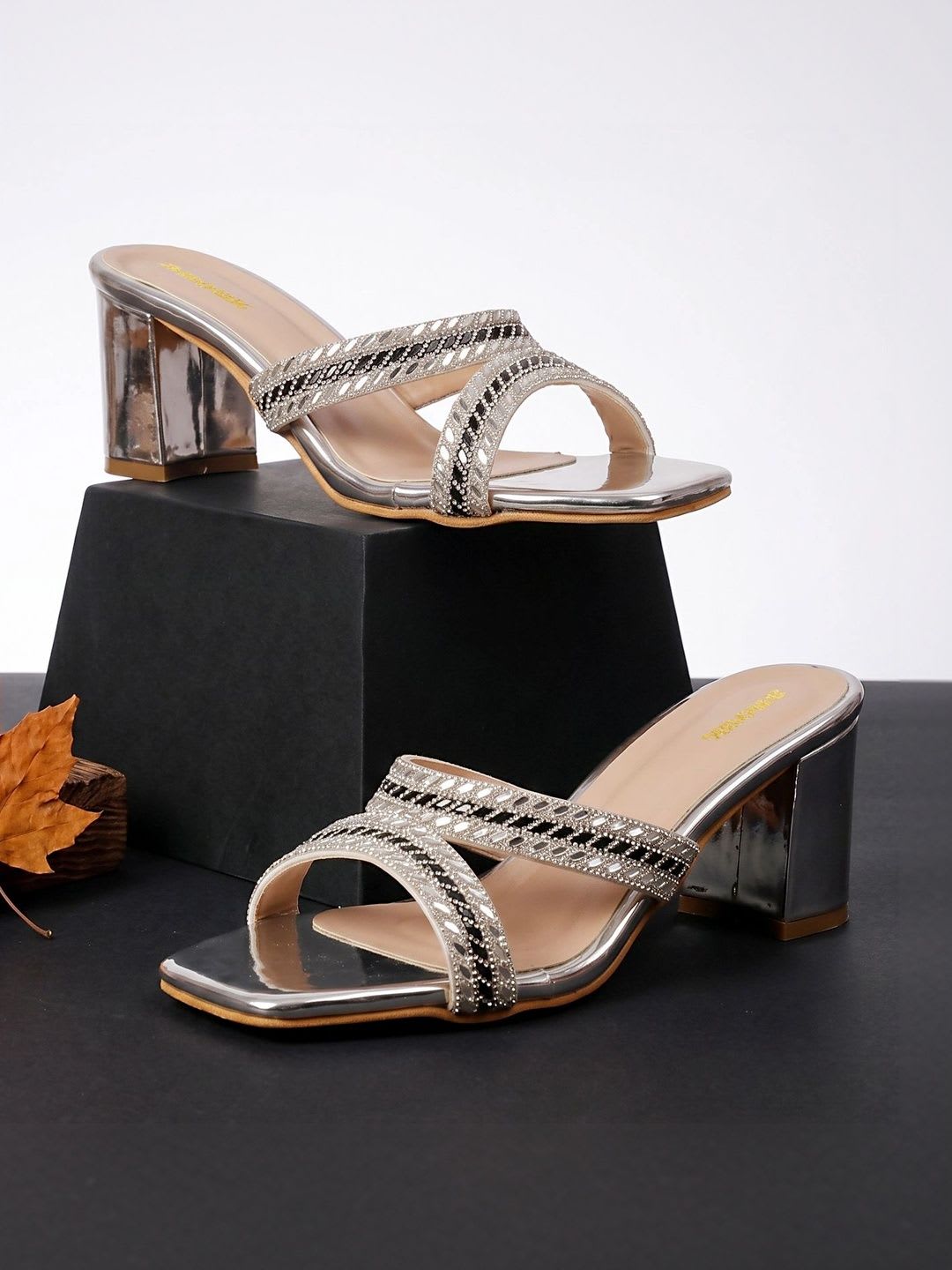 Anouk Embellished Ethnic Block Mules - default view