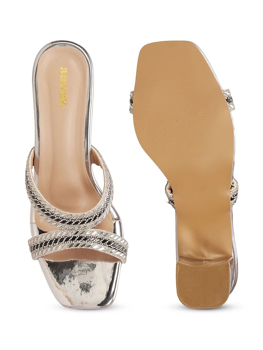 Anouk Embellished Ethnic Block Mules - right view