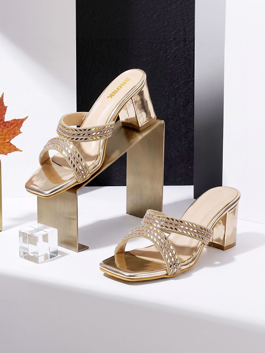 Anouk Embellished Ethnic Block Mules - default view