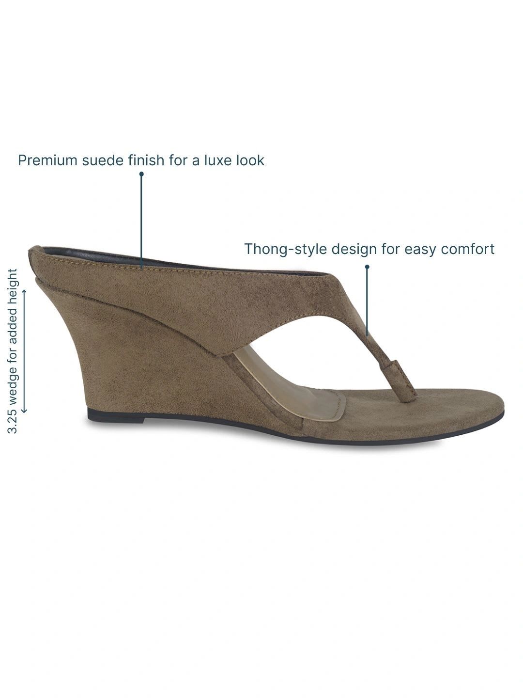 CAI Suede Wedge Sandals - back view