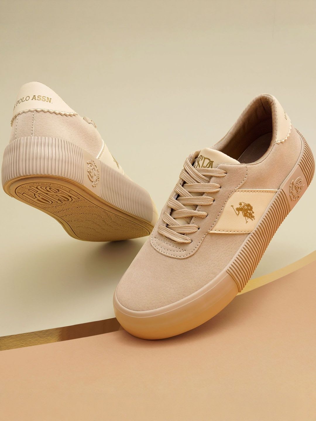 U.S. Polo Assn. Women Cordela 3.0 Beige Sneaker Shoes for Women - default view