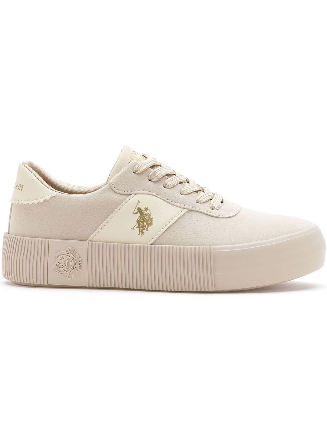 U.S. Polo Assn. Women Cordela 3.0 Beige Sneaker Shoes for Women - right view