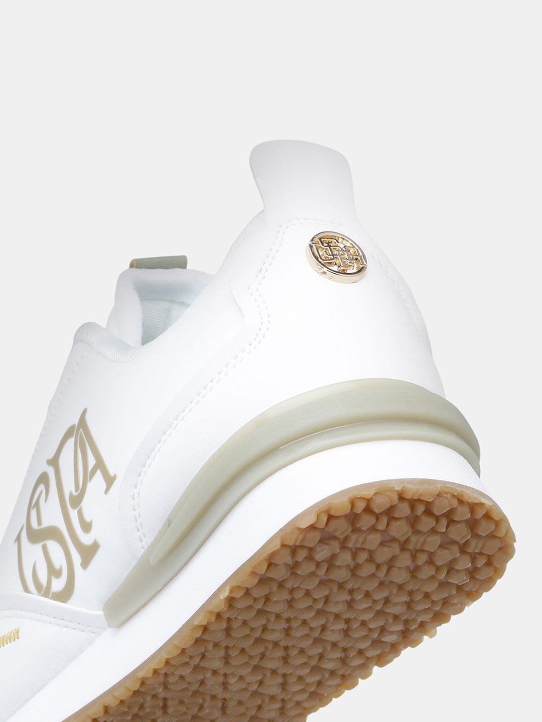 U.S. Polo Assn. Women Esme Off White Sneakers Shoes With Monogram Logo - right view